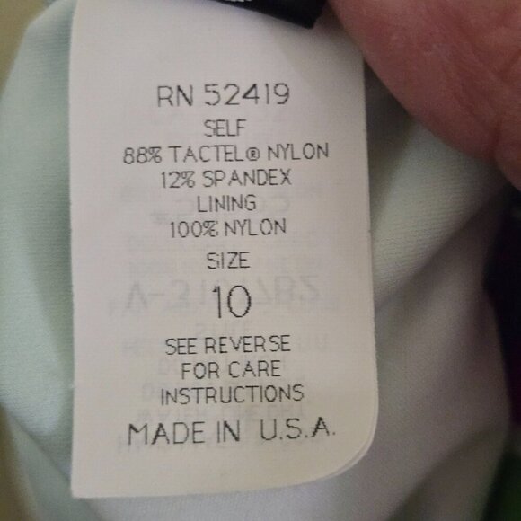 La Blanca Tropi-Flage 3 Piece Tankini Set Top High Waist Bottom Skirt Size 10/M - Picture 12 of 13